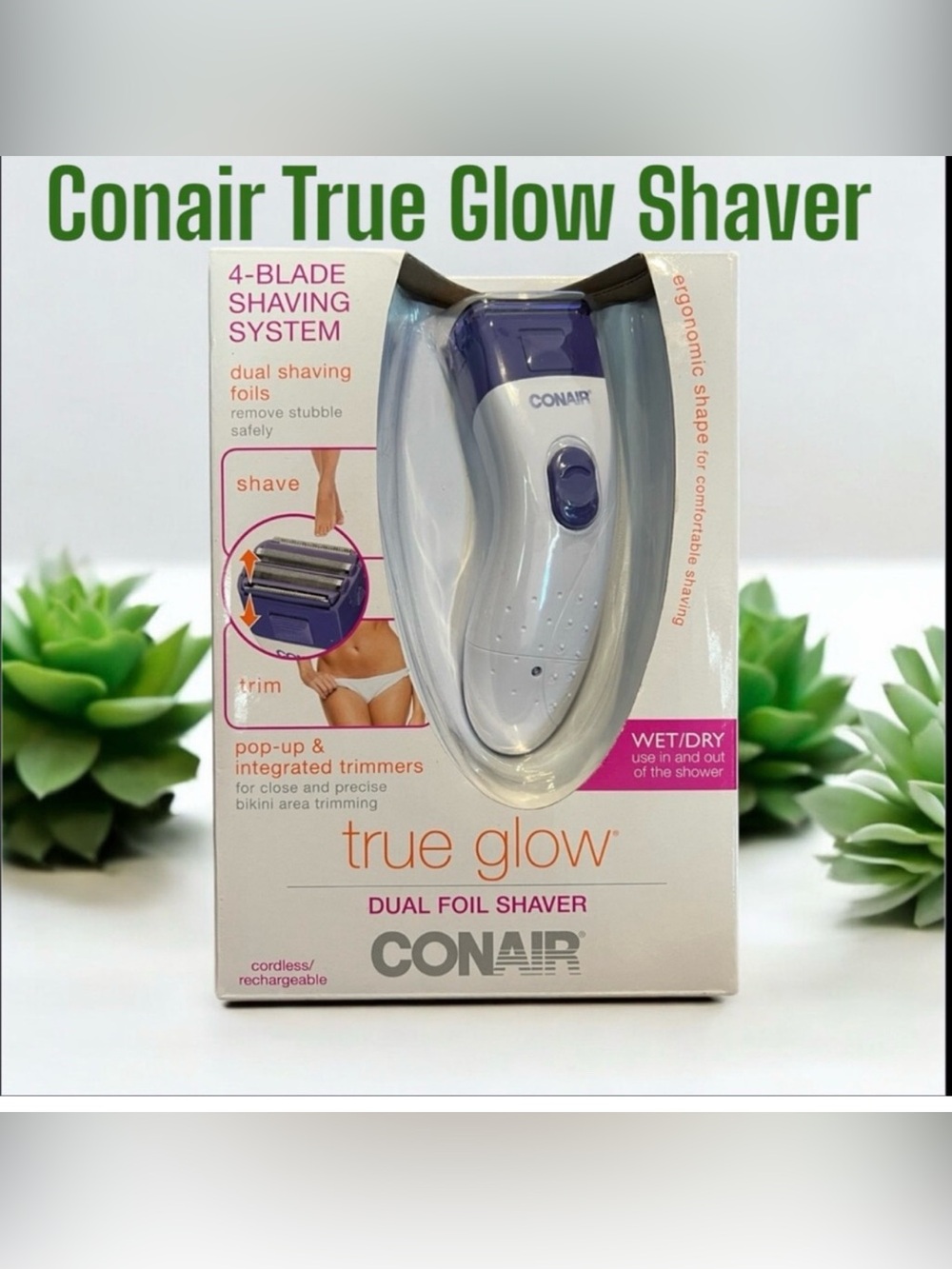 Conair True Glow Dual Foil Shaver NWT
